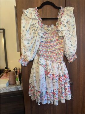 Floral Smocked Puff-Sleeve Dress - Yvonne & Love / LSF Inspired